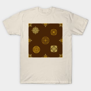 Vintage Floral pattern in brown T-Shirt